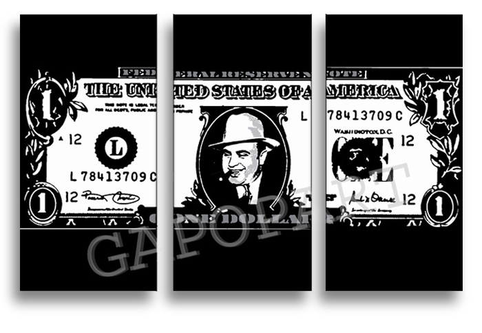Al Capone DOLLAR 3 dílny POP ART obraz