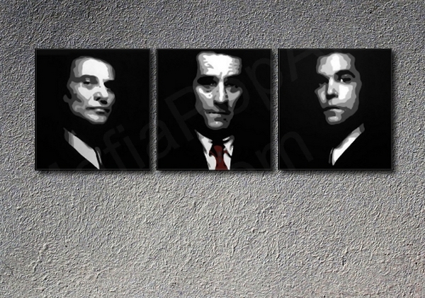 GoodFellas "Faces" Robert De Niro 3 dílny POP ART obraz