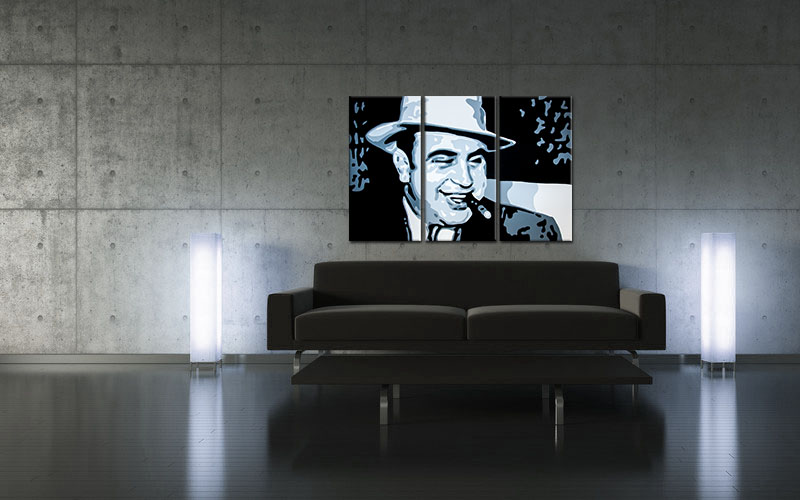 Al Capone 3 dílny POP ART obraz