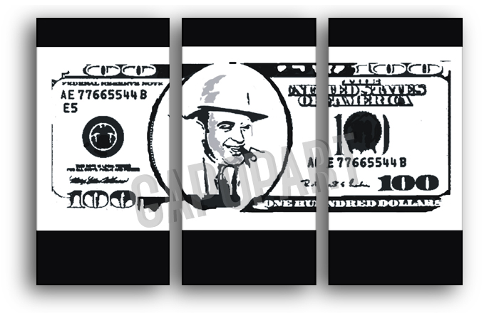 Al Capone DOLLAR 3 dílny POP ART obraz