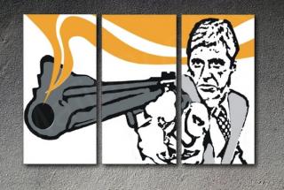 Scarface - "The GUN" 3 dílny POP ART obraz