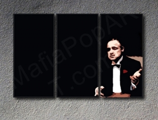 The Godfather Vito Corleone Marlon Brando 3 dílny POP ART obraz